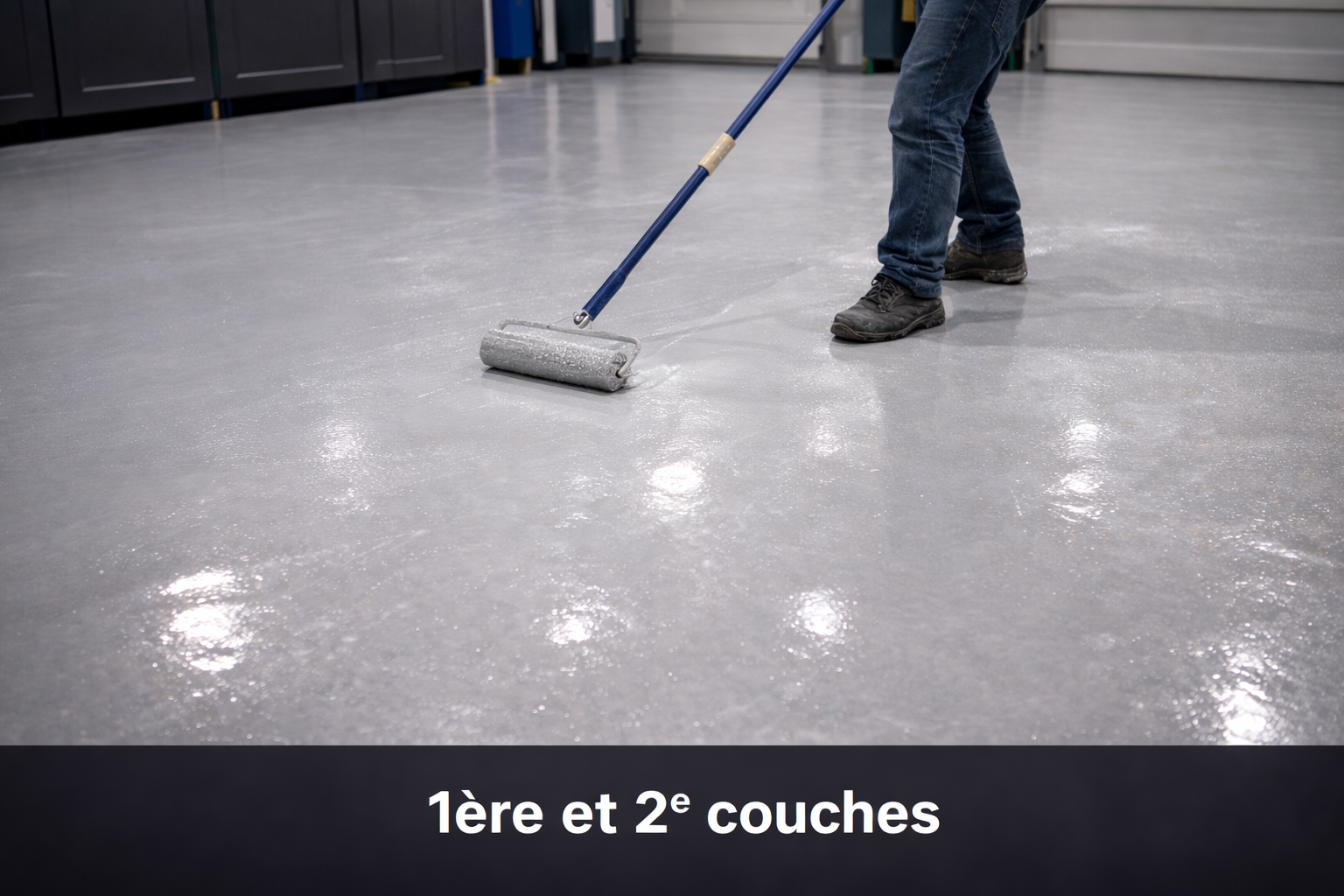 Application des couches de résine