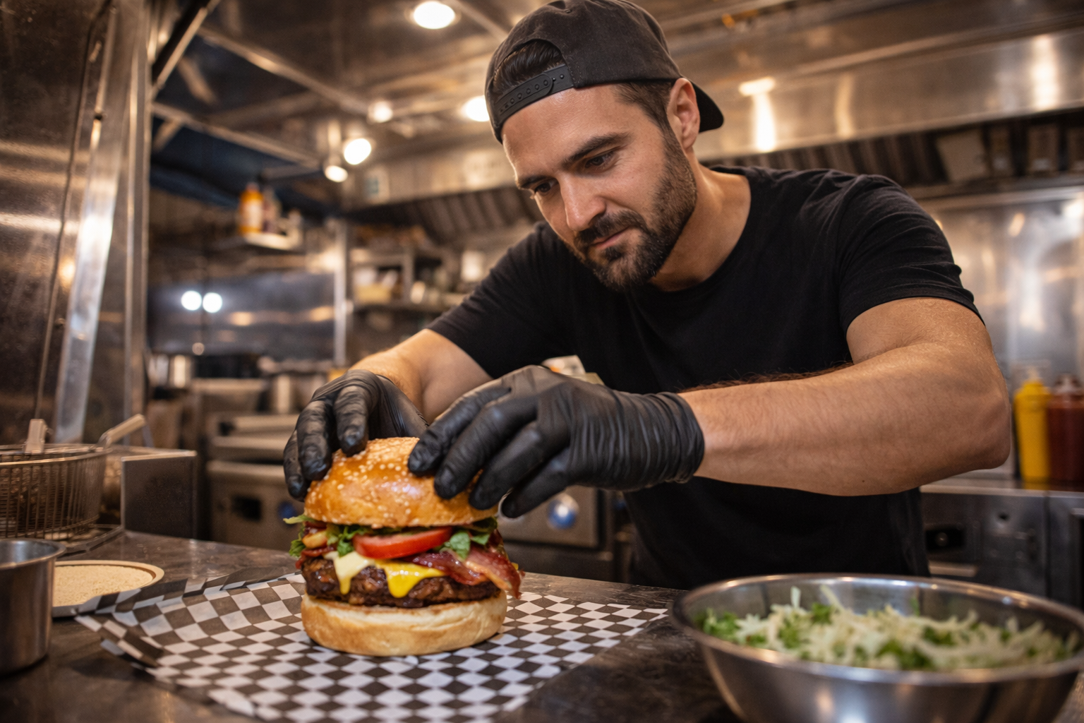 Préparation burger