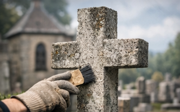Nettoyage de croix en pierre
